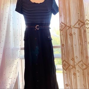 80s/90s shoulder pad button down dress